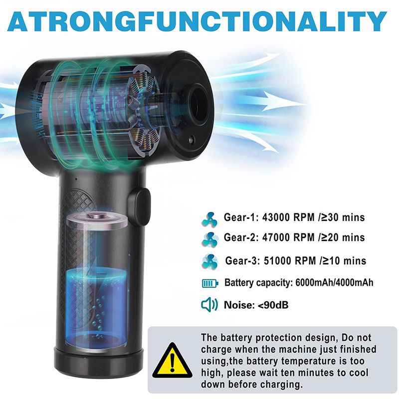 Protable Air Duster for Computer Cordless Compressed Air Blower