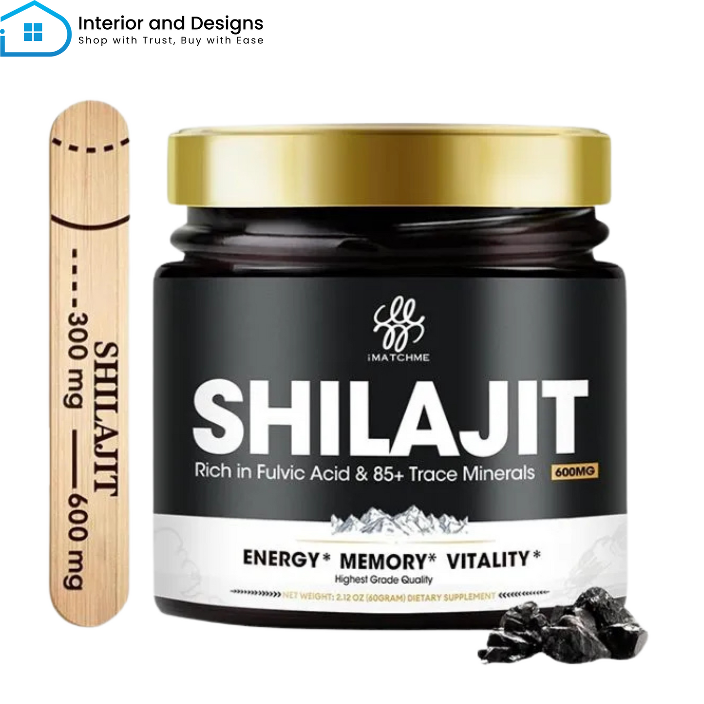 Shilajit Pure Himalayan Organic Resin – 600mg Maximum Potency with 85+ Trace Minerals & Fulvic Acid | Interior and Designs